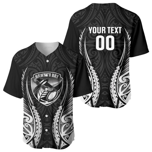 Hawke's Bay 2026 Rugby Custom Baseball Jersey NZ Maori Silver Fern