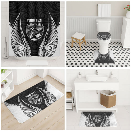 Hawke's Bay 2026 Rugby Custom Bathroom Set NZ Maori Silver Fern