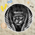 Hawke's Bay 2026 Rugby Custom Beach Blanket NZ Maori Silver Fern