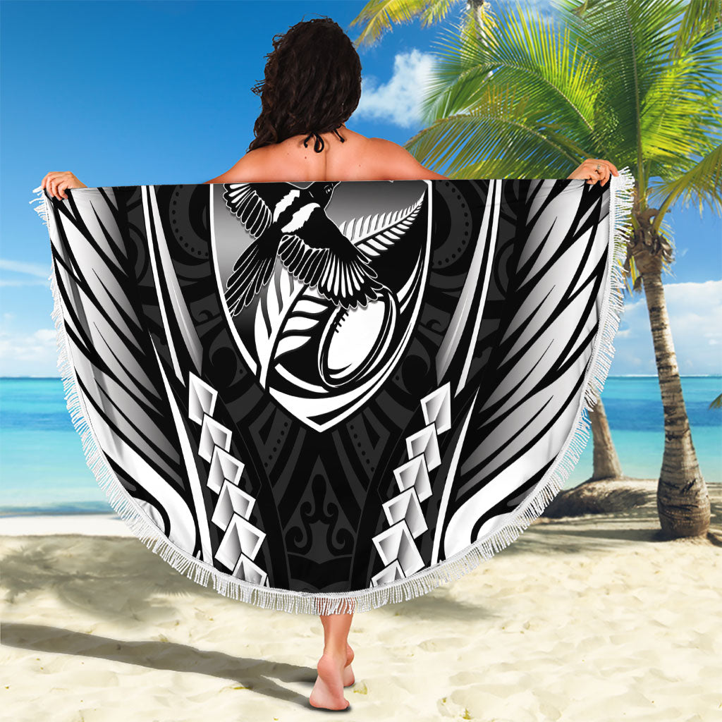 Hawke's Bay 2026 Rugby Custom Beach Blanket NZ Maori Silver Fern