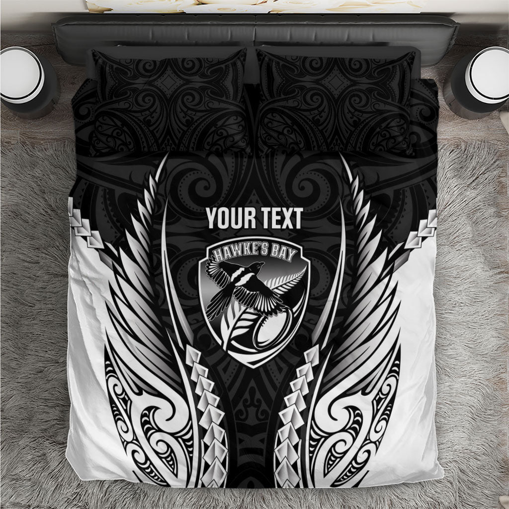 Hawke's Bay 2026 Rugby Custom Bedding Set NZ Maori Silver Fern