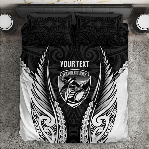 Hawke's Bay 2026 Rugby Custom Bedding Set NZ Maori Silver Fern