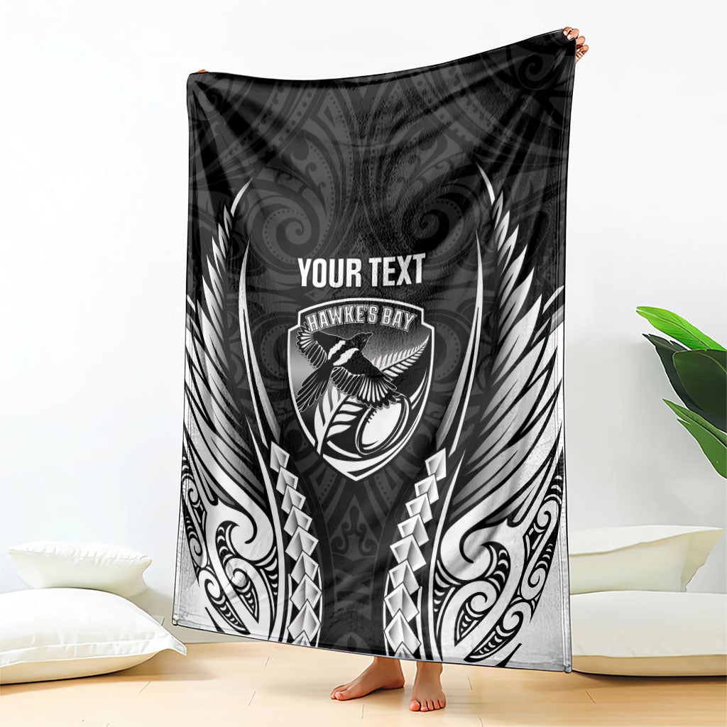 Hawke's Bay 2026 Rugby Custom Blanket NZ Maori Silver Fern