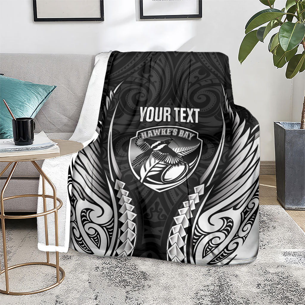 Hawke's Bay 2026 Rugby Custom Blanket NZ Maori Silver Fern