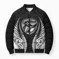 Hawke's Bay 2026 Rugby Custom Bomber Puffer Jacket NZ Maori Silver Fern