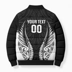 Hawke's Bay 2026 Rugby Custom Bomber Puffer Jacket NZ Maori Silver Fern