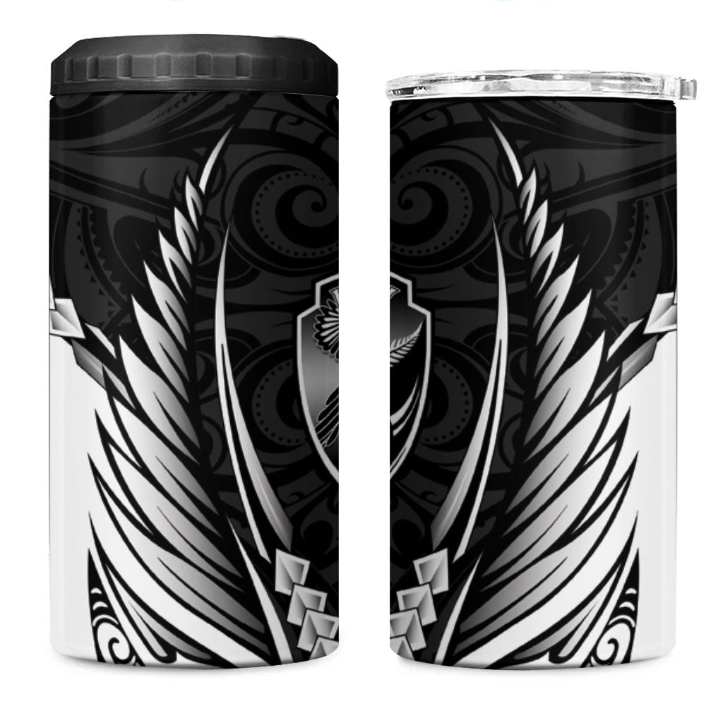 Hawke's Bay 2026 Rugby Custom 4 in 1 Can Cooler Tumbler NZ Maori Silver Fern