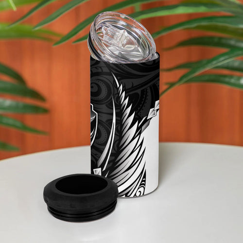 Hawke's Bay 2026 Rugby Custom 4 in 1 Can Cooler Tumbler NZ Maori Silver Fern