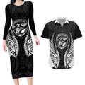 Hawke's Bay 2026 Rugby Custom Couples Matching Long Sleeve Bodycon Dress and Hawaiian Shirt NZ Maori Silver Fern