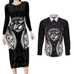 Hawke's Bay 2026 Rugby Custom Couples Matching Long Sleeve Bodycon Dress and Long Sleeve Button Shirt NZ Maori Silver Fern