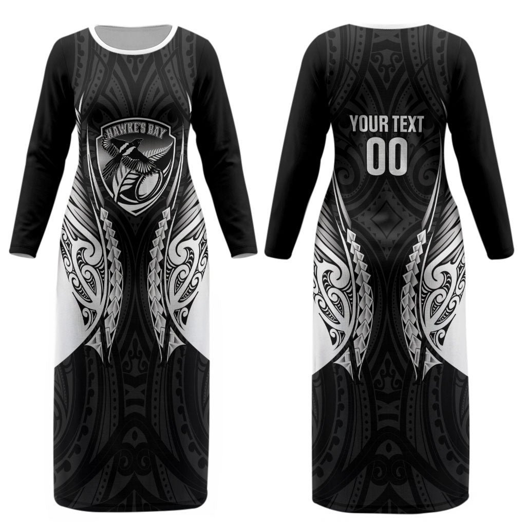 Hawke's Bay 2026 Rugby Custom Couples Matching Long Sleeve Bodycon Dress and Long Sleeve Button Shirt NZ Maori Silver Fern LT14