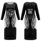Hawke's Bay 2026 Rugby Custom Couples Matching Long Sleeve Bodycon Dress and Long Sleeve Button Shirt NZ Maori Silver Fern LT14