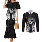 Hawke's Bay 2026 Rugby Custom Couples Matching Mermaid Dress and Long Sleeve Button Shirt NZ Maori Silver Fern