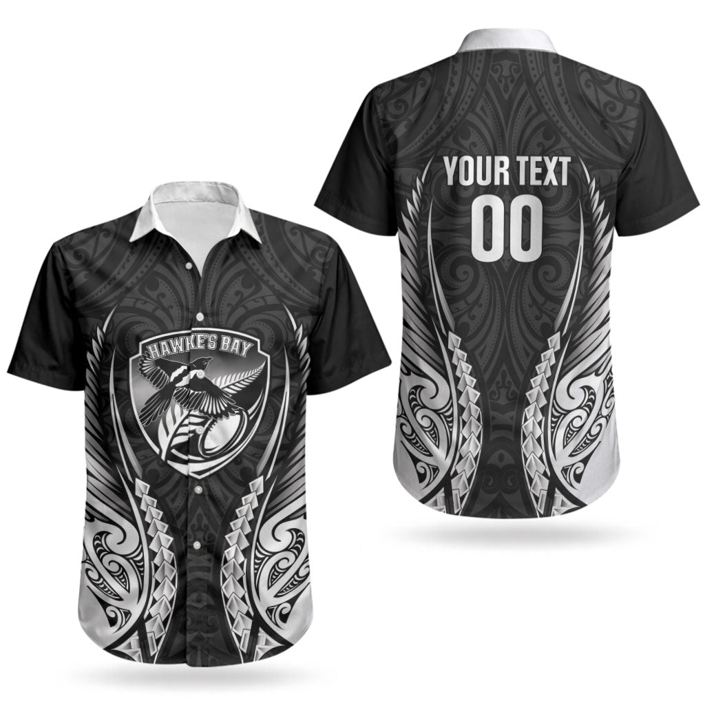 Hawke's Bay 2026 Rugby Custom Couples Matching Off Shoulder Short Dress and Hawaiian Shirt NZ Maori Silver Fern LT14