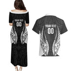 Hawke's Bay 2026 Rugby Custom Couples Matching Puletasi and Hawaiian Shirt NZ Maori Silver Fern