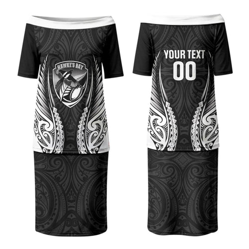 Hawke's Bay 2026 Rugby Custom Couples Matching Puletasi and Hawaiian Shirt NZ Maori Silver Fern LT14