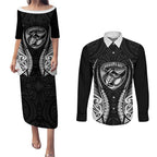 Hawke's Bay 2026 Rugby Custom Couples Matching Puletasi and Long Sleeve Button Shirt NZ Maori Silver Fern