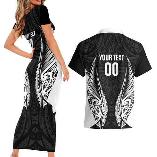 Hawke's Bay 2026 Rugby Custom Couples Matching Short Sleeve Bodycon Dress and Hawaiian Shirt NZ Maori Silver Fern
