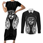 Hawke's Bay 2026 Rugby Custom Couples Matching Short Sleeve Bodycon Dress and Long Sleeve Button Shirt NZ Maori Silver Fern