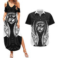 Hawke's Bay 2026 Rugby Custom Couples Matching Summer Maxi Dress and Hawaiian Shirt NZ Maori Silver Fern