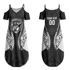Hawke's Bay 2026 Rugby Custom Couples Matching Summer Maxi Dress and Hawaiian Shirt NZ Maori Silver Fern LT14