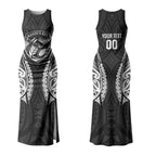 Hawke's Bay 2026 Rugby Custom Couples Matching Tank Maxi Dress and Long Sleeve Button Shirt NZ Maori Silver Fern LT14