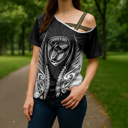 Hawke's Bay 2026 Rugby Custom Cross Shoulder Shirt NZ Maori Silver Fern