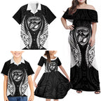 Hawke's Bay 2026 Rugby Custom Family Matching Off Shoulder Maxi Dress and Hawaiian Shirt NZ Maori Silver Fern