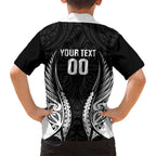 Hawke's Bay 2026 Rugby Custom Family Matching Off Shoulder Short Dress and Hawaiian Shirt NZ Maori Silver Fern