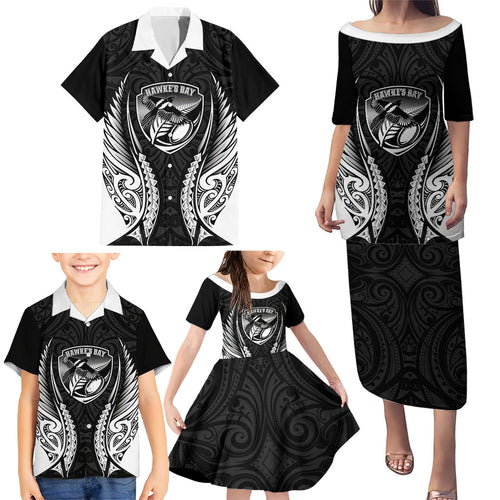 Hawke's Bay 2026 Rugby Custom Family Matching Puletasi and Hawaiian Shirt NZ Maori Silver Fern