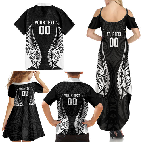Hawke's Bay 2026 Rugby Custom Family Matching Summer Maxi Dress and Hawaiian Shirt NZ Maori Silver Fern