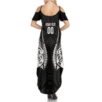 Hawke's Bay 2026 Rugby Custom Family Matching Summer Maxi Dress and Hawaiian Shirt NZ Maori Silver Fern