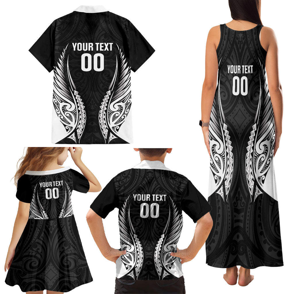 Hawke's Bay 2026 Rugby Custom Family Matching Tank Maxi Dress and Hawaiian Shirt NZ Maori Silver Fern