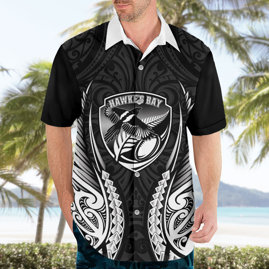 Hawke's Bay 2026 Rugby Custom Hawaiian Shirt NZ Maori Silver Fern