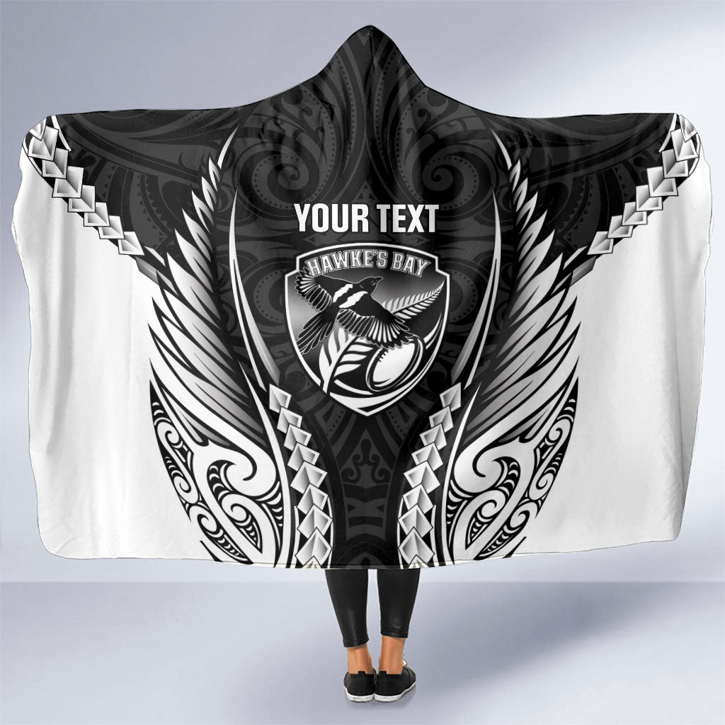 Hawke's Bay 2026 Rugby Custom Hooded Blanket NZ Maori Silver Fern