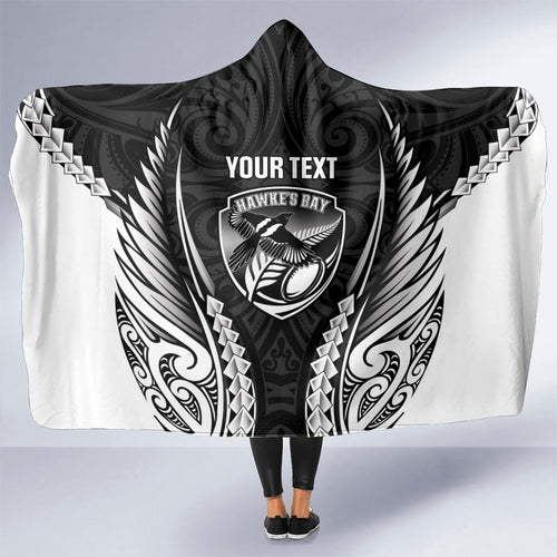 Hawke's Bay 2026 Rugby Custom Hooded Blanket NZ Maori Silver Fern