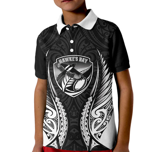 Hawke's Bay 2026 Rugby Custom Kid Polo Shirt NZ Maori Silver Fern