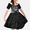Hawke's Bay 2026 Rugby Custom Kid Short Sleeve Dress NZ Maori Silver Fern