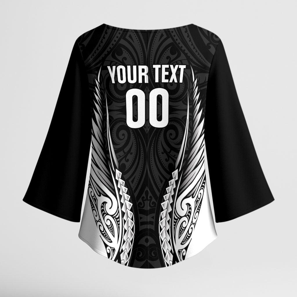 Hawke's Bay 2026 Rugby Custom Kimono Sleeve Blouse NZ Maori Silver Fern