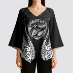Hawke's Bay 2026 Rugby Custom Kimono Sleeve Blouse NZ Maori Silver Fern