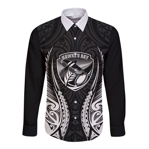 Hawke's Bay 2026 Rugby Custom Long Sleeve Button Shirt NZ Maori Silver Fern