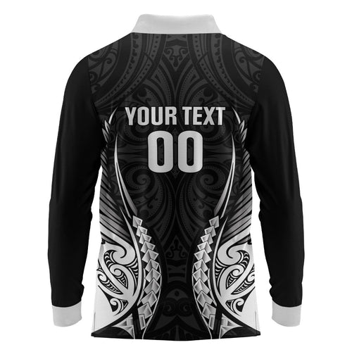 Hawke's Bay 2026 Rugby Custom Long Sleeve Polo Shirt NZ Maori Silver Fern