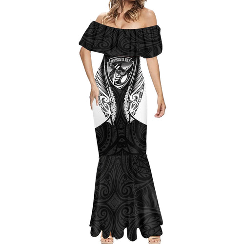 Hawke's Bay 2026 Rugby Custom Mermaid Dress NZ Maori Silver Fern
