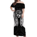 Hawke's Bay 2026 Rugby Custom Off Shoulder Maxi Dress NZ Maori Silver Fern