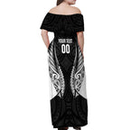 Hawke's Bay 2026 Rugby Custom Off Shoulder Maxi Dress NZ Maori Silver Fern