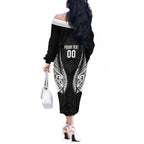 Hawke's Bay 2026 Rugby Custom Off The Shoulder Long Sleeve Dress NZ Maori Silver Fern