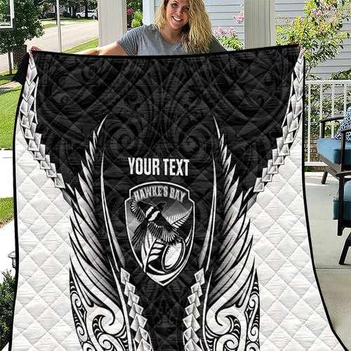 Hawke's Bay 2026 Rugby Custom Quilt NZ Maori Silver Fern