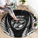 Hawke's Bay 2026 Rugby Custom Round Carpet NZ Maori Silver Fern