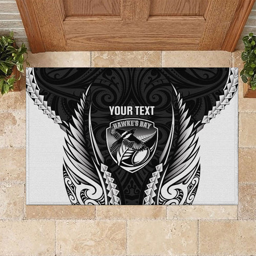 Hawke's Bay 2026 Rugby Custom Rubber Doormat NZ Maori Silver Fern