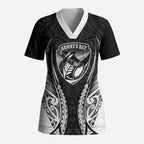 Hawke's Bay 2026 Rugby Custom Scrub Top NZ Maori Silver Fern